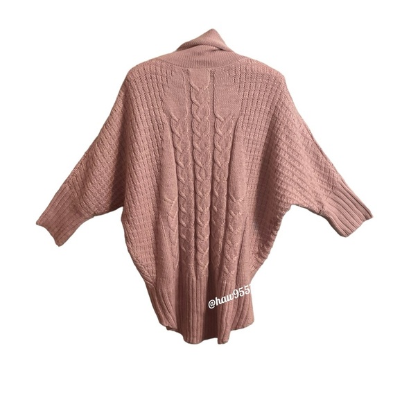 Anthropologie Ruby Moon Cowl Neck Wool Knit Pink Pullover Sweater Women's Size M - Picture 6 of 8